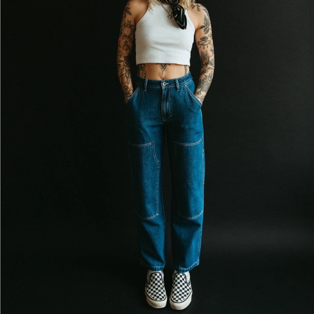 Panda & Co 304 Albion Carpenter Pant in Washed Denim